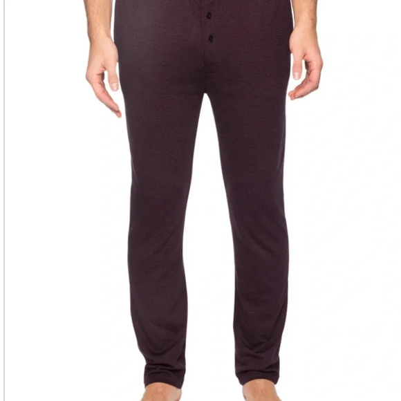 ⚡️Noble Mount Men's Double Layer Thermal Lounge Pants - Stripes Black/Fig - Picture 3 of 3